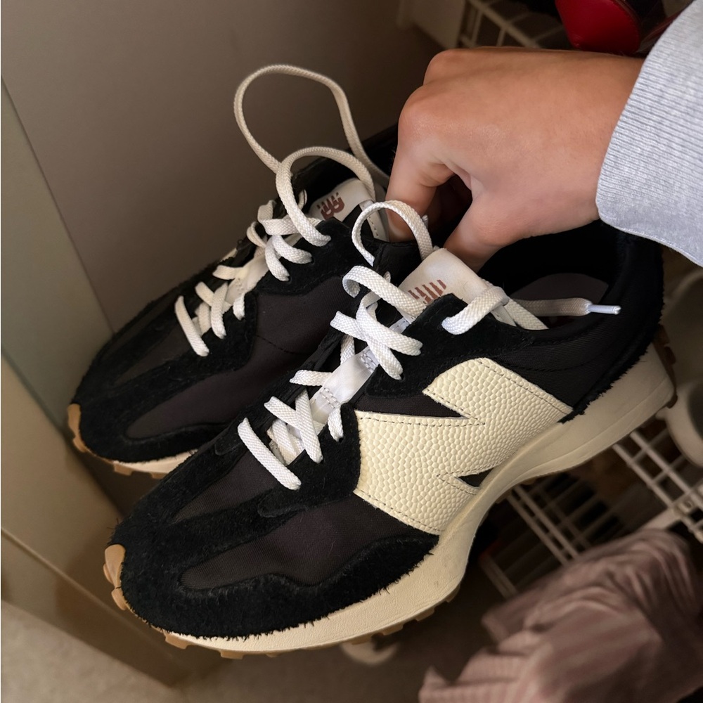 New Balance Black and Cream 327